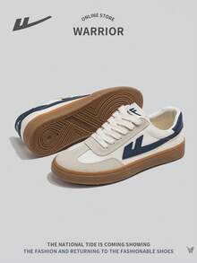 WARRIOR 男士时尚系带滑板鞋，舒适防滑户外休闲运动鞋，配色块设计