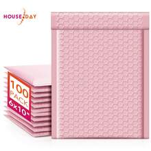 Bubble Mailers 6x10 Inch 100 Pack Light Pink Padded Envelopes Usable Size 6x9" Self Seal Bubble Envelopes Opaque Padded Mailers For Mailing Jewelry Makeup Small Business #0 - 櫻花粉紅色 - 查看 1