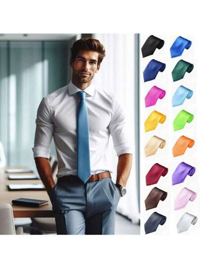 Gravata masculina de cor sólida, gravata da moda para o dia a dia, casual, empresarial, lazer, presente de Natal