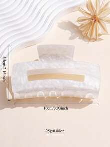 1 chiếc kẹp tóc nữ cao cấp, thanh lịch, ngọt ngào, đa năng, màu trơn, có họa tiết, hình vuông rỗng, chống trượt, chắc chắn, thời trang, dài 4 inch, màu trắng, thích hợp sử dụng hàng ngày và làm quà tặng. Kẹp tóc, kẹp hàm, kẹp tóc, kẹp giữ tóc, phụ kiện tóc mùa thu đông cho nữ, thích hợp cho trang phục đi nghỉ mát, mùa hè, đi biển, kỳ nghỉ, du lịch, lễ hội, sinh nhật. - trắng - Xem 8