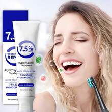 7.5%羟基磷灰石美白牙膏，含薄荷精油，保湿，基础清洁，清新口气，强化牙齿护理，适合所有人 - 藍白色 - 查看 3