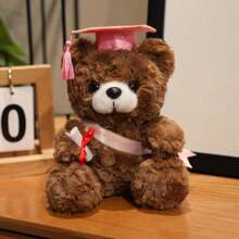 Graduation PhD Cap With Teddy Bear Ribbon | Creative Graduation Souvenir, Plush Teddy Bear Doll, Dorm Decor Photo Prop, Gift For Teacher, Classmate, Friend For Graduation Season