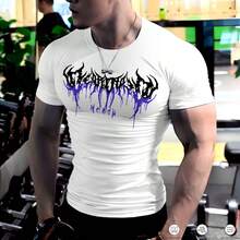 Compression T-Shirt Gym Fitness Crossfit Cross Gothic Style Fashion Unique Stylish - 白色 - 查看 2