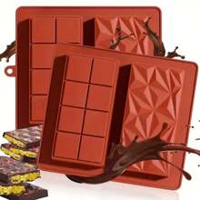 2 pezzi/1 pezzo Stampo in silicone spesso stile Dubai, grande stampo per cioccolato adatto per cioccolato fatto a mano, riempimento barrette di cioccolato fai-da-te, cioccolato, torte, stampo per cubetti di ghiaccio