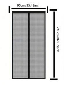 Summer Mosquito Net Curtain Upgraded Version, Black Fiberglass Anti-Cat & Dog Scratch High Permeability Mesh, Strong Magnetic Automatic Closing, Household Thickened Invisible Design Breathable Mesh Door No-Drill Installation Mosquito Net Curtain