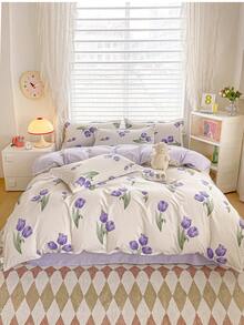 4PCS (1PC Duvet Cover+1PC Bed Sheet+2PCS Pillowcase) Student Dormitory Bunk Bed. - Multicolor - View 30