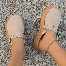 Women's Platform Slip-On Mules, Comfortable Soft Sole Thick Bottom Closed Toe Sandals, New Spring/Summer 2025 Design, Slip-On Casual Shoes