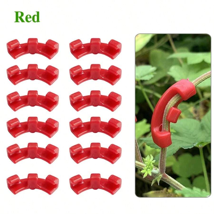 10–50 Pieces 90-Degree Plant Bending Trainer Growth Manipulation Tutors For Plants Clips Bending Branch Clamps Branch Accessories - 紅色 - 查看 1