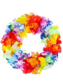 39.68 英尺夏威夷花环丝带横幅、夏威夷派对装饰、摄影背景、彩色花环、派对桌面中心装饰、花艺设计、适合生日、庆祝、节日、夏季门廊装饰、DIY 花环 - 彩色 - 查看 3