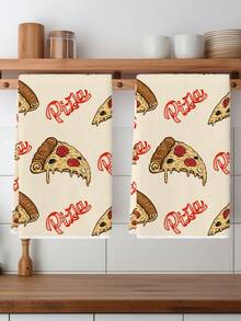 2Pcs Animal Kitchen Towels Bohemian Geometric What Bunny Butt ,Funny Bunny Rabbit Butt Rabbit Lovers Cute Pizza Food Sweet Dreams Funny Saying Pattern Dish Towel Kitchen Dishwashing Hand Tea Towel Kitchen Drying Dish Towel For Kitchen Restaurant Table - Light Yellow - View 1