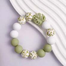 Juego de 25/30/33/34 piezas de cuentas de silicona, adecuado para hacer joyas DIY - Cuentas de enfoque para bolígrafos, collares y llaveros - Juego de cuentas de regalo artesanal, apropiado para hacer joyas, cuentas espaciadoras - Serie de hojas DIY - Ver 5