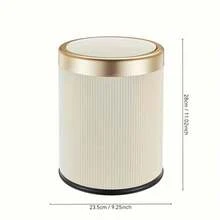 1 件时尚圆边垃圾桶，带金色边缘 - 塑料，时尚存储必备家用垃圾篮，时尚废物存储 | 简约设计 | 塑料桶 - 彩色 - 查看 2