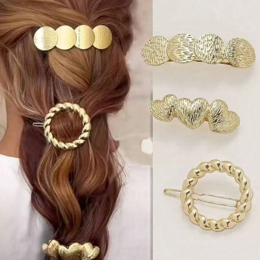 Metal Niche Design Spring Clamp Hair Clips For Women 2025 New High-End Straight Edge Clip Side Hair Clip Bangs Clamps