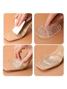1 Pair Summer Gel Insole Cushion Pads For High Heel Sandals,Comfortable Slip-Resistant - Clear - View 5