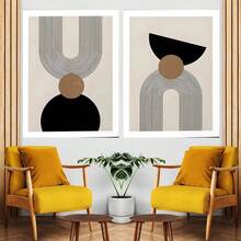 1 pieza / Set de 3 Pósteres de arte de pared Modernos Vintage Minimalistas Abstractos de Líneas Dibujadas en Papel Blanco, Decoración Retro para Sala, Bar, Cafetería, Arte de Lienzo sin Marco/Enmarcado para Sala de Juegos y Decoración del Hogar - Multicolor - Ver 7