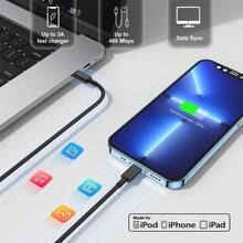 20W 快速充电器套装兼容 14 13 12 11 Pro Max，包括 USB-C 壁式充电器适配器 + 3.3 英尺/100 厘米 Type-C 转 Lightning 数据线，兼容 14 13 12 Mini Plus Xr Xs Xs Max，适用于旅行、办公室、宿舍和家庭 Nan 快速充电 - 美規A型插(110-127V) - 查看 7