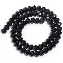 1pc Black Ceramic Faceted Abacus Crystal Spacer Beads, 3/4/6/8/10mm, Fashion Versatile All-Match Handmade DIY Jewelry Making Bracelet Necklace, Suitable For Funky Jewelry, Phone Chain, Keychain