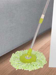 2入組隨機顏色旋轉拖把厚補充拖頭，圓形超細纖維魔術拖頭，超強吸水，強力吸附，輕鬆清除頭髮、灰塵和頑固汙漬 - 白色 - 查看 9