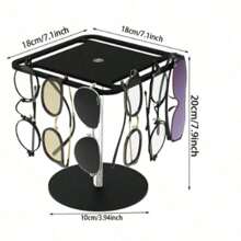 1pc Acrylic Sunglasses & Eyeglasses Display Stand - Single/Double Layer Black Desktop Glasses Storage Box, Can Hold Jewelry & Keys, Efficient Desktop Organizer, Suitable For Various Glasses, Transparent