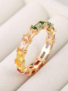 1pc S925 Sterling Silver Elegant Casual Cubic Zirconia Crystal Women's Ring, Women's Jewelry Gift, Birthday Gift, Party Gift - Ring - View 2