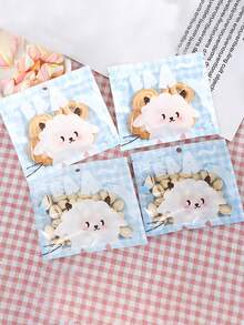 20个可爱卡通兔子和小狗印花袋，宰牲节糖果饼干包装袋，烘焙食品包装小礼品袋，半透明自封袋 - 查看 2