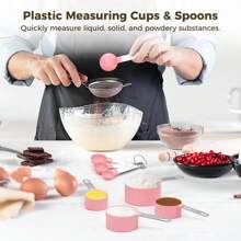 8pcs Measuring Cups & Spoons Set, Stackable Cups And Spoons, Nesting Measure Cups With Stainless Steel Handle, Kitchen Gadgets For Cooking & Baking