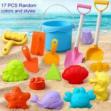 Juego de juguetes de playa para niños, juego de cavar arena y agua, balde de playa, pala, herramienta para jugar con arena de playa, colores y estilos aleatorios