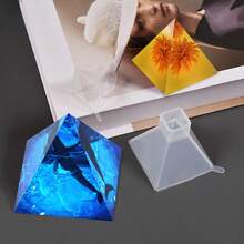 1pc Crystal Resin High Transparency Pyramid Silicone Mold, DIY Triangle Cone Handcraft Art Candle, Soap, Decor Home Accessories - Multiple Specifications - View 2