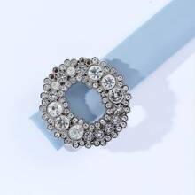 Elegant Luxury Fashionable Sky Blue PU Leather Slim Waist Belt With Shiny Rhinestone Circular Buckle, Suitable For Elegant, Cute, Casual, Sexy, Business, Party, Spring/Summer Outfits Summer, School Fall, Autumn, Halloween