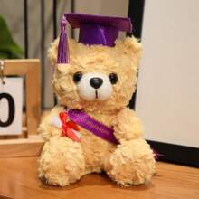 Graduation PhD Cap With Teddy Bear Ribbon | Creative Graduation Souvenir, Plush Teddy Bear Doll, Dorm Decor Photo Prop, Gift For Teacher, Classmate, Friend For Graduation Season