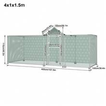 Froadp Outdoor Metal Rabbit Run With Sun Protection - Roof Door And Lock Stable Small Animal Run For Chickens, Ducks And Small Animals - Silver - View 3