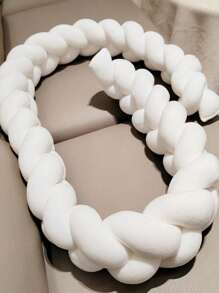 1pc Baby Bed Surround Hand Woven Strip Knotting Four Strand Fried Dough Twists Braid Anti-Collision Soft Bag Baby Bed Surround