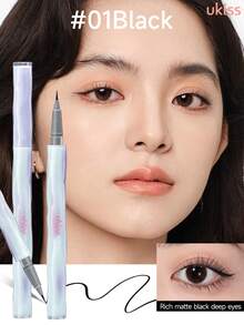 ukiss 0.01mm Ultra Fine Liquid Liner Pencil, Slim Nip Eyeliner Pencil, Lower Eyelashes Pencil, Intense Color, Smooth Ink Flow, Fast Dry, Waterproof And Sweatproof And Anti-Smudge - #01Black - View 2