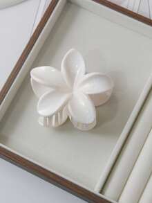 3 件/1 件女式 8 厘米/3.15 英寸粉色、白色、蓝色花朵形状塑料发夹，可爱大尺寸，轻巧，时尚百搭，优雅，简约风格，纯色发饰，适合日常、休闲、派对、通勤、旅行、马尾辫、发髻、洗脸、化妆、服装搭配发夹爪夹发夹发夹发夹接发夹，学校发饰秋冬度假装女士