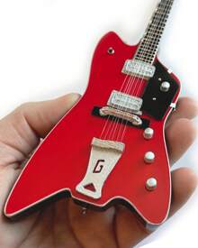 Figura coleccionable, réplica en miniatura de la guitarra Gretsch Jupiter Thunderbird roja de 1959 de la firma Billy Bo de Billy F Gibbons de ZZ Top [COLECCIONABLES]