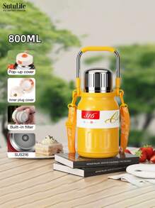 Botella de agua aislada al vacío de acero inoxidable 316, capacidad de 800ml/1000ml/1500ml, unisex, para exteriores, viajes, automóvil, portátil y de vuelta al colegio