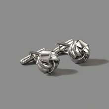 1 Pair Fashionable Personalized Minimalist Business Style Stainless Steel Geometric Braided Cufflinks, Suitable For Groom And Groomsmen Suit & Shirt Cuff Accessories, Father's Day And Wedding Season Gift (No Gift Box)