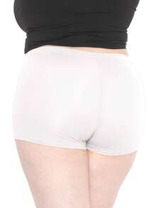 STRETCH IS COMFORT Women's And Plus Size Nylon Booty Shorts | Small - 3X - White - View 2