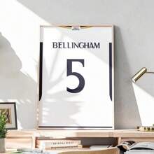 1 pieza Póster de temporada pop 2023 2024 Camiseta de fútbol Logotipo de estrella deportiva Decoración de pared moderna es perfecta para fans y decoración estética de la habitación Marco opcional