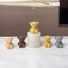 Molde de Vela 3D Urso Fofo, Mini Molde de Vela Perfumada de Urso de Pelúcia DIY, Decoração, Molde de Silicone, Artesanato, Molde de Vela de Cristal Epóxi, Sabonete