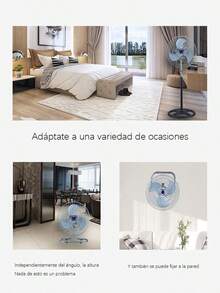 Ventilador eléctrico 3 en 1 de 18 pulgadas, ventilador de piso residencial/industrial, ventilador de piso, calidad térmica exclusiva de América del Sur, ventilador, fácil de instalar - Azul - Ver 9
