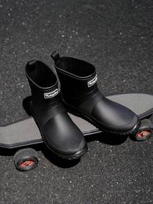 1 Pair Lightweight Tall Rain Boots, Soft Foldable Outdoor Hiking Long Waterproof Boots, Riding Boots, Ultra-Thin Rain Boots, Commuting Overshoes, Unisex - Black - View 7