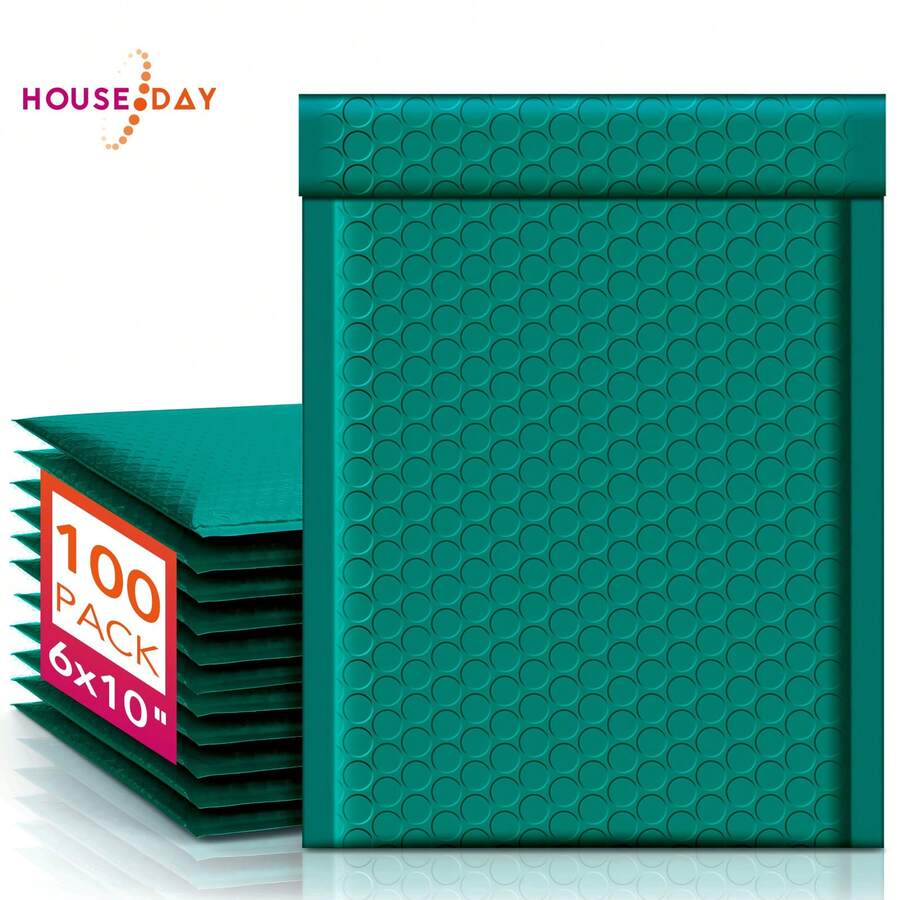 Bubble Mailers 6x10 Inch 100 Pack Forest Green Padded Envelopes Usable Size 6x9" Self Seal Bubble Envelopes Opaque Padded Mailers For Mailing Jewelry Makeup Small Business #0 - 墨綠色 - 查看 1