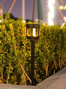 2pcs Solar Powered Flame Landscape Lights, Outdoor Waterproof LED Path Lights For Yard, Garden, Villa Decoration, Solar Charging, Energy Saving