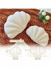 1pc Pink Seashell Throw Pillows, Shell Shaped Throw Pillows, 13 Inch Soft Home Decorative Pillow Plush Cushion For Bed Couch Living Sofa Room Decor Accent Throw Pillow