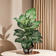 1pc Large Artificial Dieffenbachia Plant - Multipurpose Fake Green Decor For Home And Office, Suitable For Various Room Types, Ideal Choice For Christmas, Halloween, Easter And Thanksgiving, Made Of Plastic, No Container, No Power Required