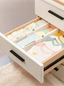 3pcs Dresser Drawer Storage Box, Plastic Drawer Divider For Dressers, Baby Clothes, Kitchen And Office Storage