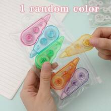 2包12片修正带迷你修正带透明修正带袋装可爱便携式修正带修正带文具适用于学生办公室。返校 - 彩色 - 查看 10