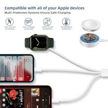 3-in-1-Ladekabel: 1 x Lightning-Kabel, 1 x Typ-C-Kabel, magnetisches kabelloses Uhrenladegerät, kompatibel mit Apple Watch der Apple Watch, geeignet für Büro, Wohnheim und Zuhause