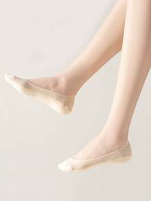 冰丝船袜女夏季薄款低帮隐形硅胶防滑打底夏季船袜 - 彩色 - 查看 4